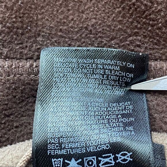 The North Face Brown Hooded Fleece Windwall Jacket Size Small - Picture 6 of 14